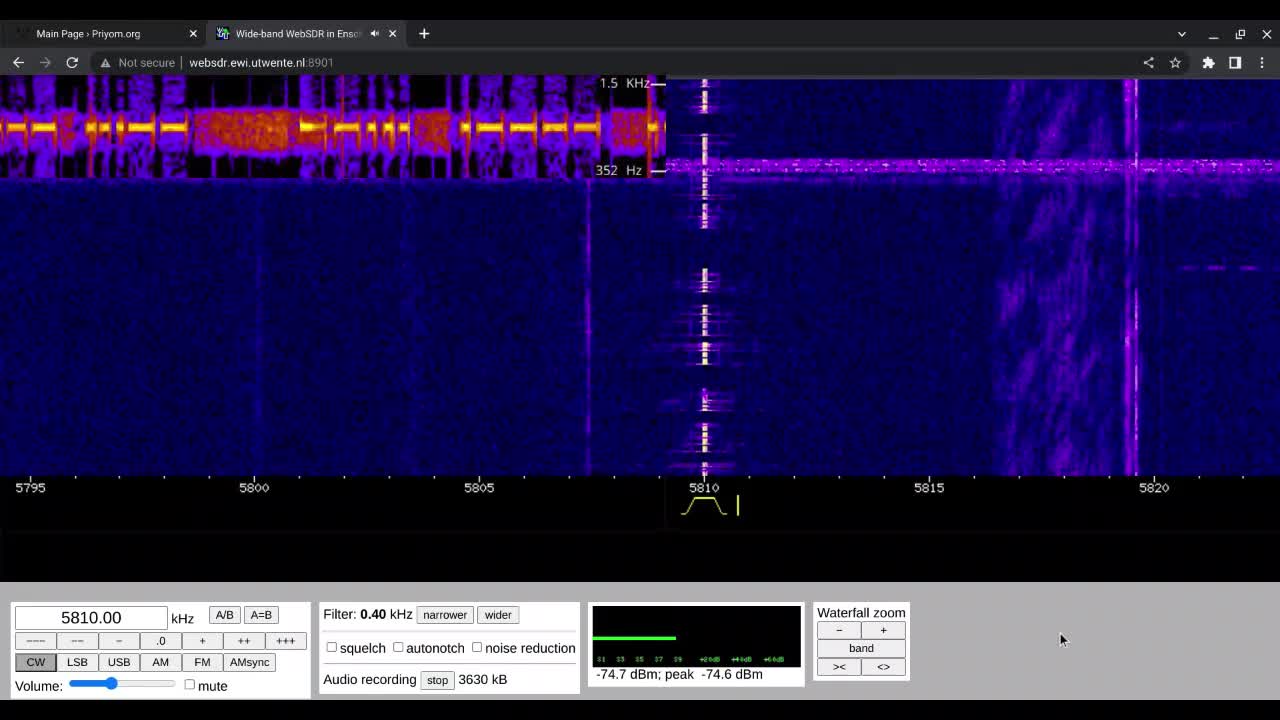 M01 Morse Code Numbers 10/12/2022 1500 UTC 5810kHz