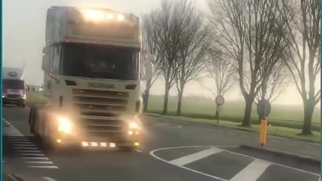 Netherland Truckers Join Canadian Trucker Protest
