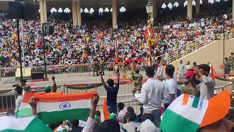 Wagah border zero line India Pakistan