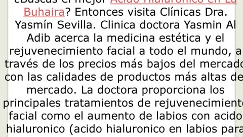 Consigue el mejor Ácido Hialurónico en La Buhaira