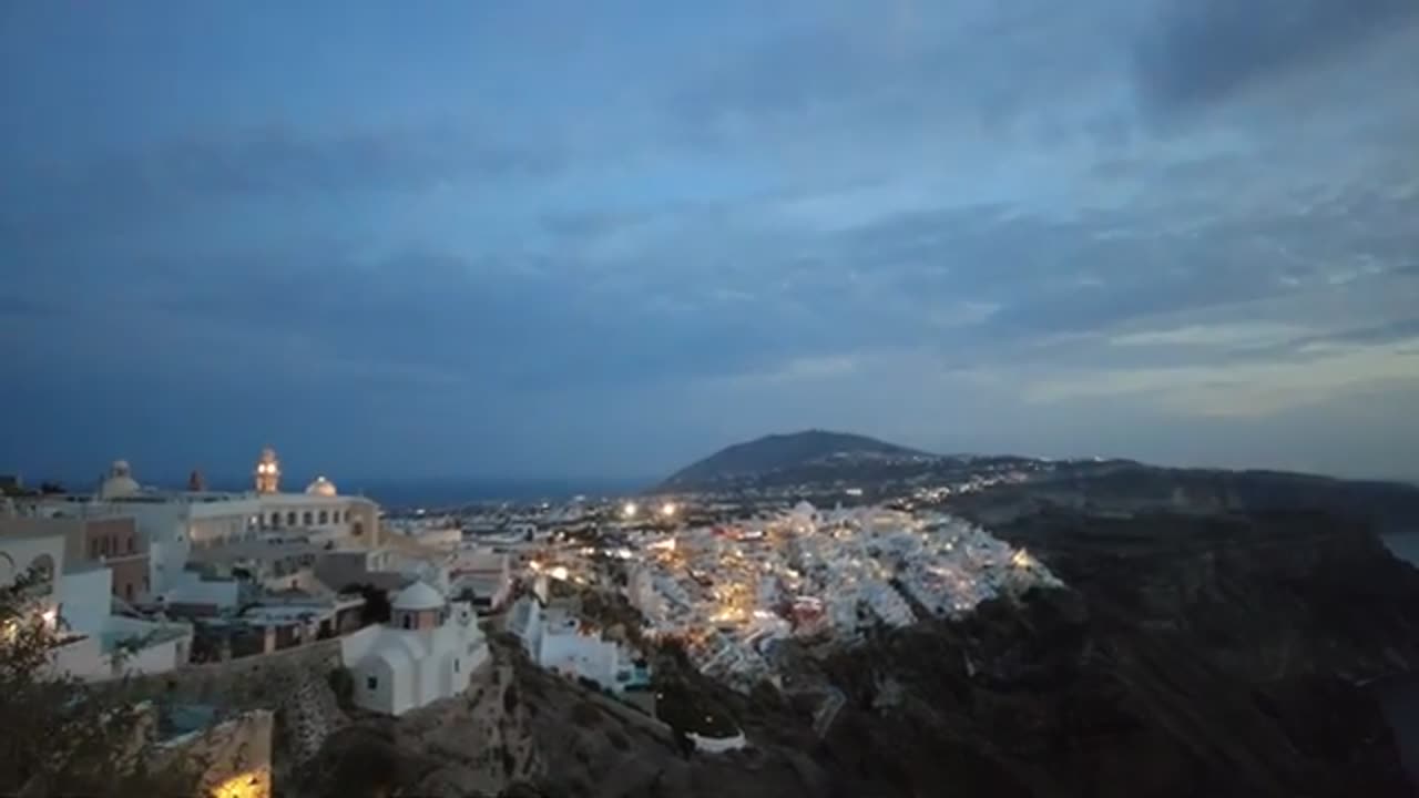 🇬🇷🏖️Greece Walking Tour 2024 - Walking in FIRA, Santorini🏊