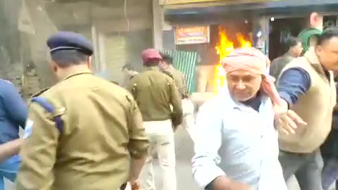 Police set protestor on FIRE 🔥