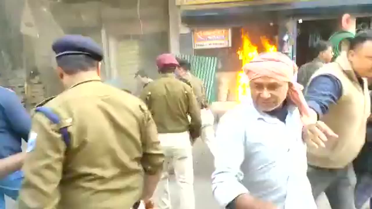 Police set protestor on FIRE 🔥