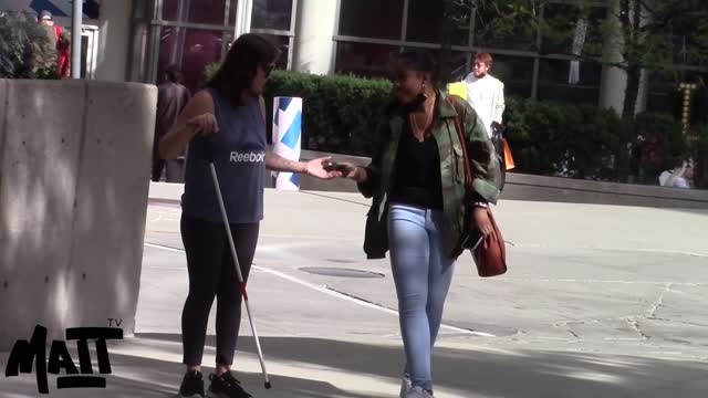 Blind Girl Drops Her Belongings. What Happens Is Shocking