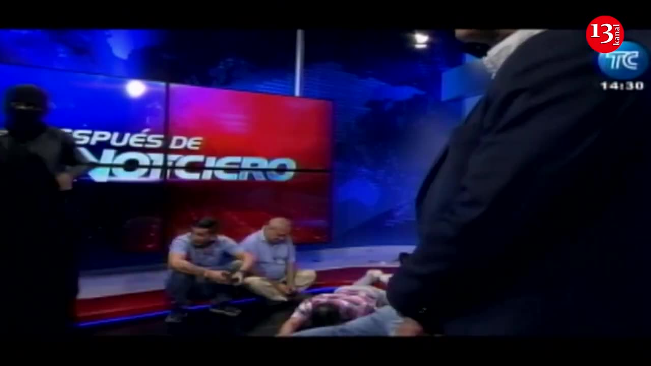 Stark images of the moment an Ecuador TV station is attacked by masked gunmen