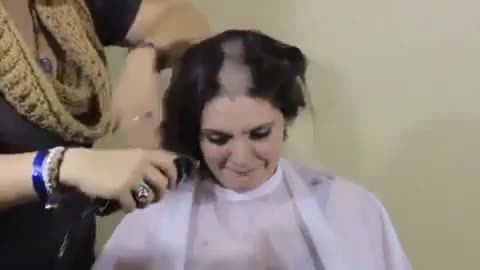 Woman headshave full video