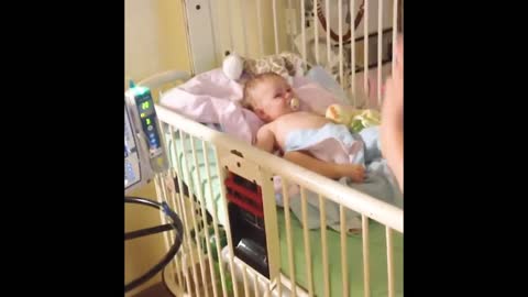 Lovely interaction between baby and doctor