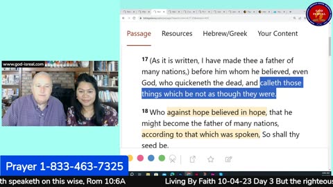 Oct4, 2023 Living By Faith Day3 The Just Shall live by Faith -Romans 10:6A -Pastor Chuck Kennedy