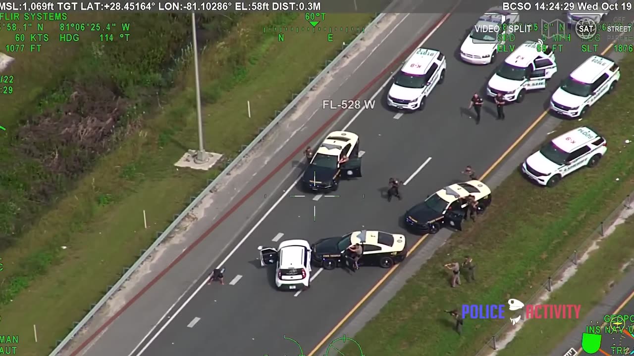 Florida Highway Patrol Trooper Performs a Triple PIT Maneuver To Apprehend Felon in Orange County