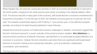 Finland's economy suffers from technical recession and inflation surge