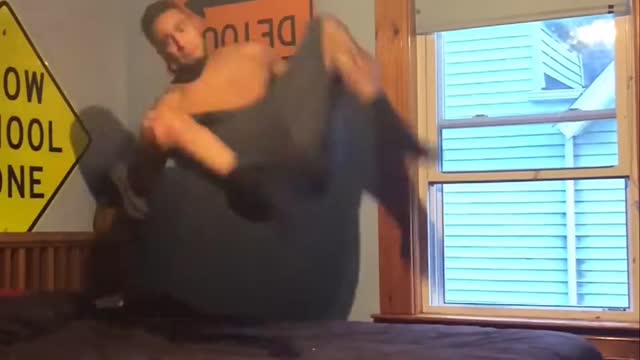Crazy Flips Onto Bed