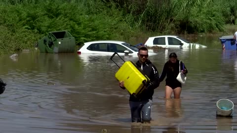 Heavy machinery used to evacuate people in Greece