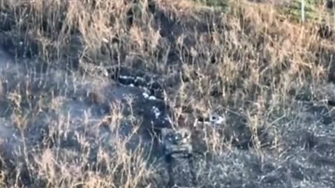 Ukrainian tank assault on Russian trenches