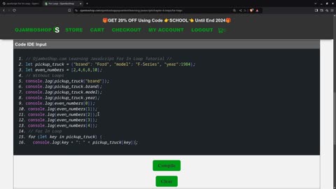JavaScript For In Loop