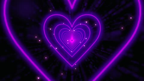 203. Heart Tunnel💜Heart Background ✨Neon Lights Love Heart Tunnel