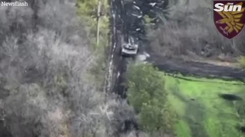 Ukrainian paratrooper destroys Russian tank anti-tank missile at close range