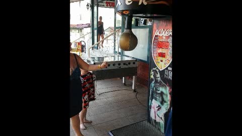 Mum Gets Owned By Punching Bag