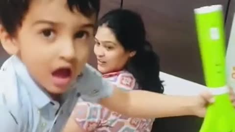 ##Kids are really funny moment when he is killed mosquito