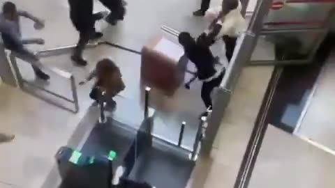 All hell breaks loose at an airport in Paris as illegals try to stop a deportation