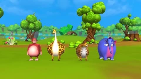 Funny Elephant and Parrot Magical Burger Tree Farming in Jungle - 3D Animals Funny Comedy Videosp11