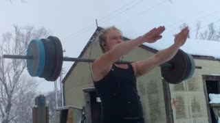 Fail Zombie Front Squats in Freezing Snow Storm