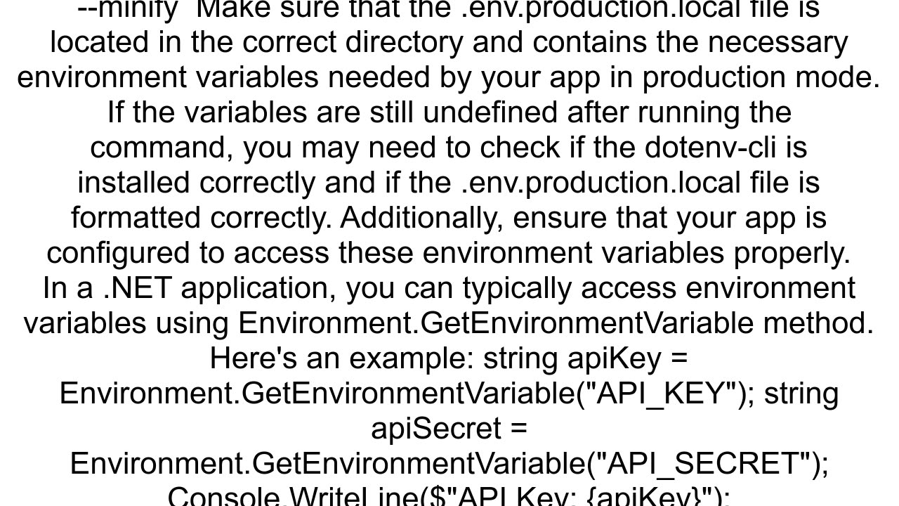 How to pass environment variables to app running in production mode