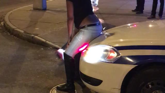 Girls Twerking on Police Car