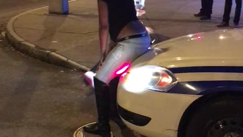 Girls Twerking on Police Car