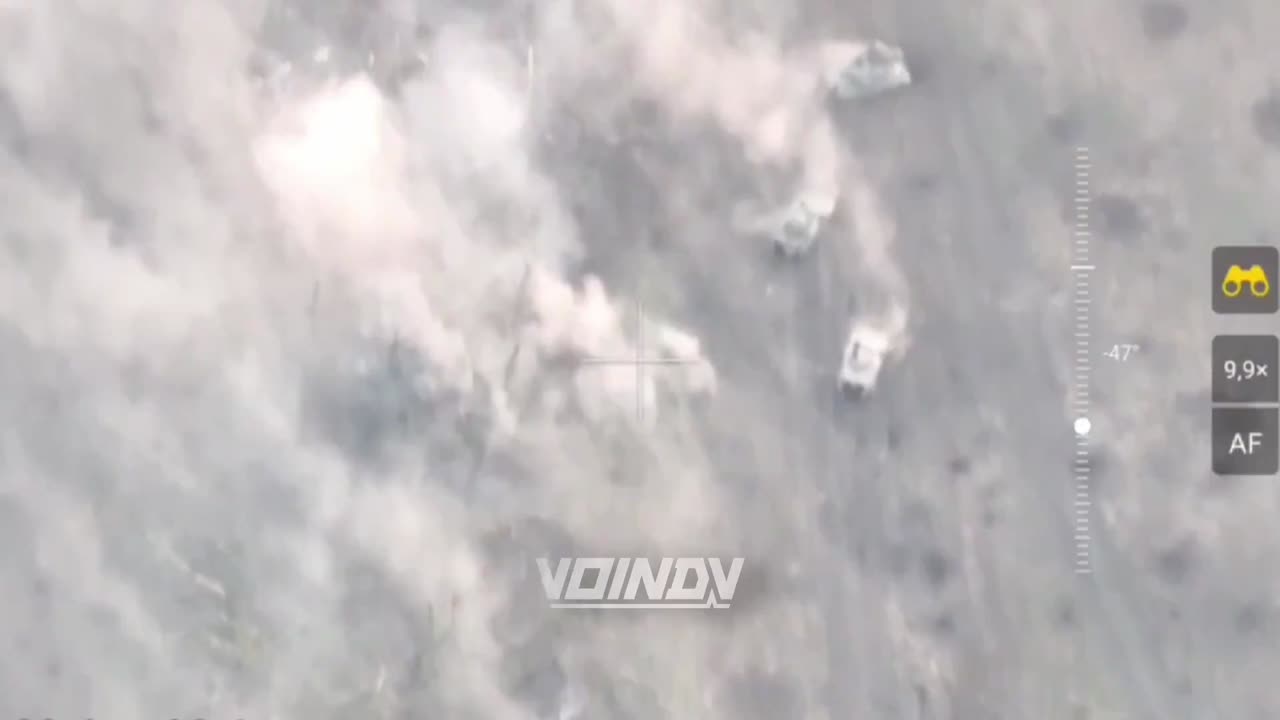 Russian attack using a large number of armored vehicles near Staromayorskoye.