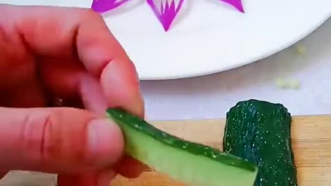#awesome decoration of onion and cucumber on a plate #