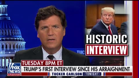 Tucker will interview President Donald J Trump Tuesday