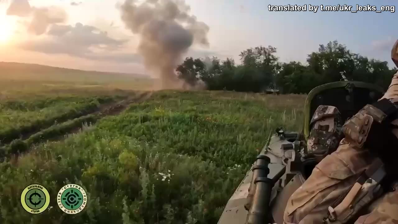 The footage shows Ukrainian fighters trying to storm Russian positions.