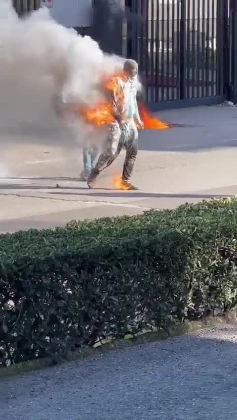 DOCENTE ITALIANO SE QUEMA A LO BONZO