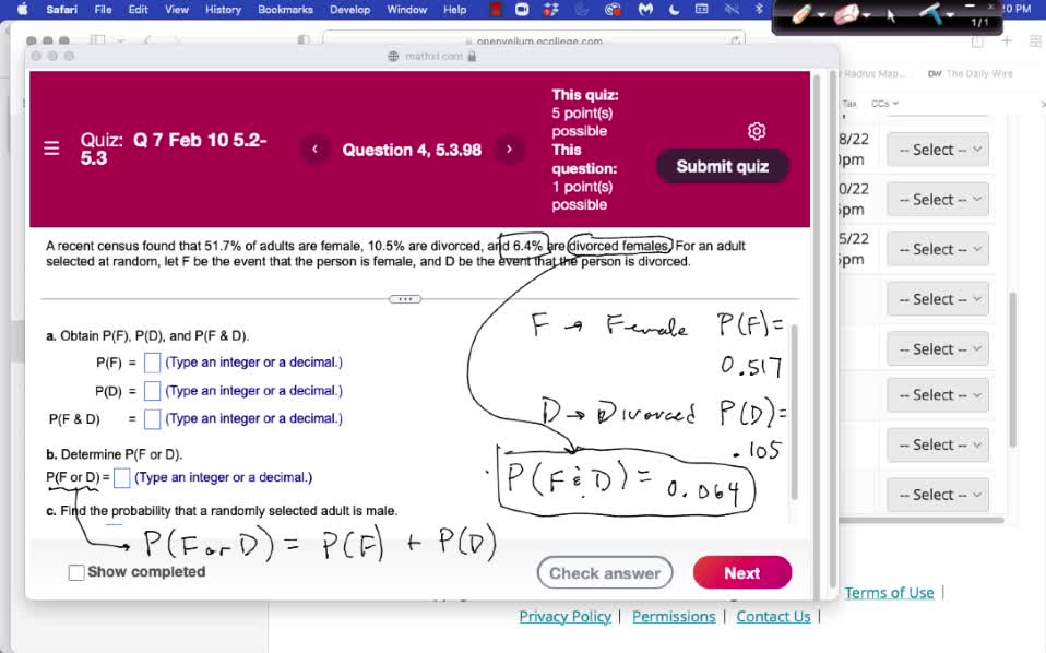 STP 226 Tu Feb 15: Probability Distributions