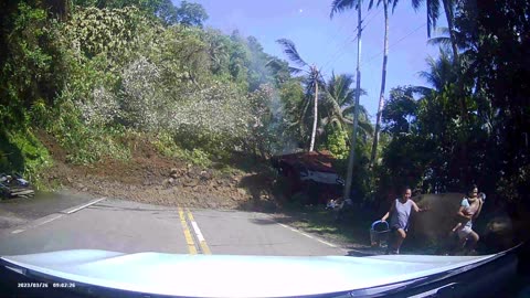 Landslide Caught on Dashcam in the Philippines