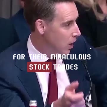 Senator Josh Hawley Exposes Nancy Pelosi and Congress Members Over Stock Trading Scandals