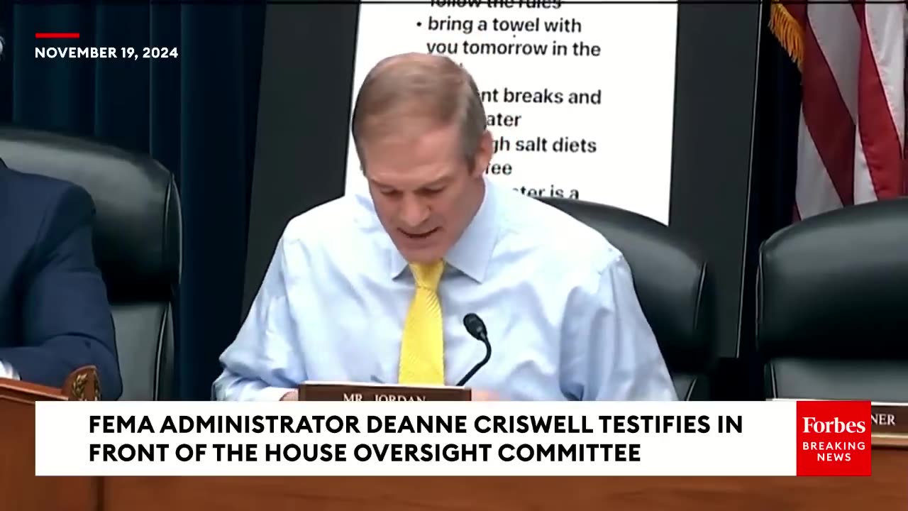 BREAKING NEWS: Jim Jordan Grills FEMA Administrator Deanne Criswell About Trump Supporter Treatment