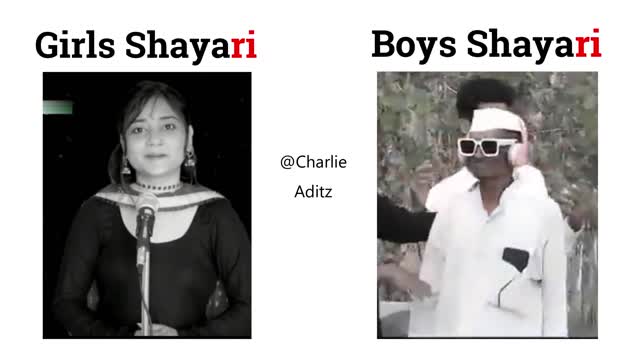 Girls Shayari Vs Boys Shayari #meme