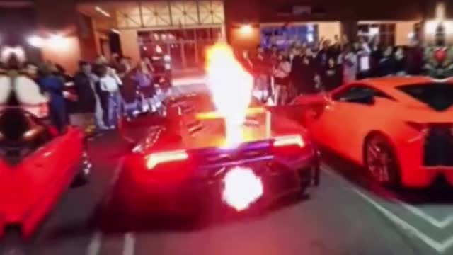 Fire-breathing modified car