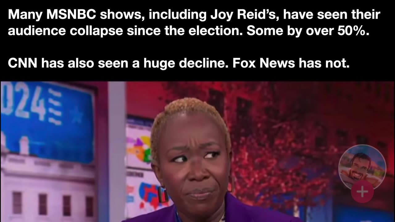 Many MSNBC shows, including Joy Reid’s, have seen their audience collapse since the election.