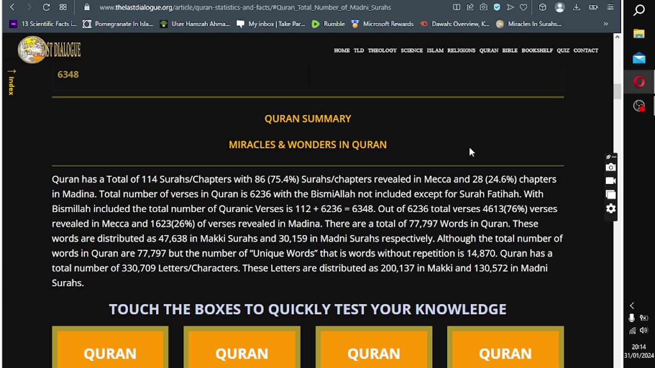 Quran Statistic and facts