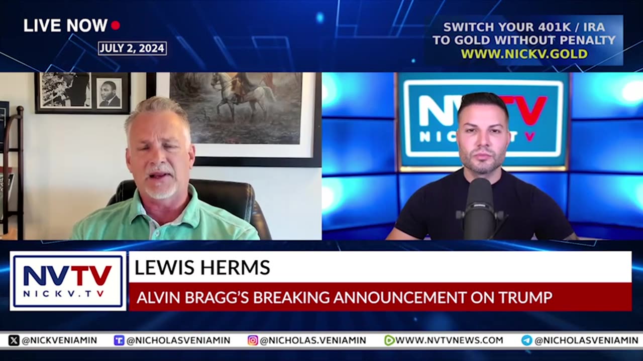 Lewis Herms Discusses Alvin Bragg's Breaking Announcement On Trump with Nicholas Veniamin