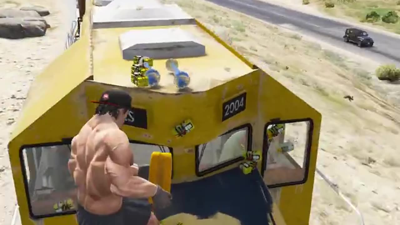 Try to stop speed train with bodybuilder #gtav