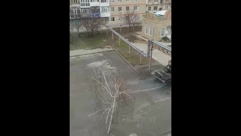 ️ Footage of a burning Ukrainian tank from the center of Tokmok