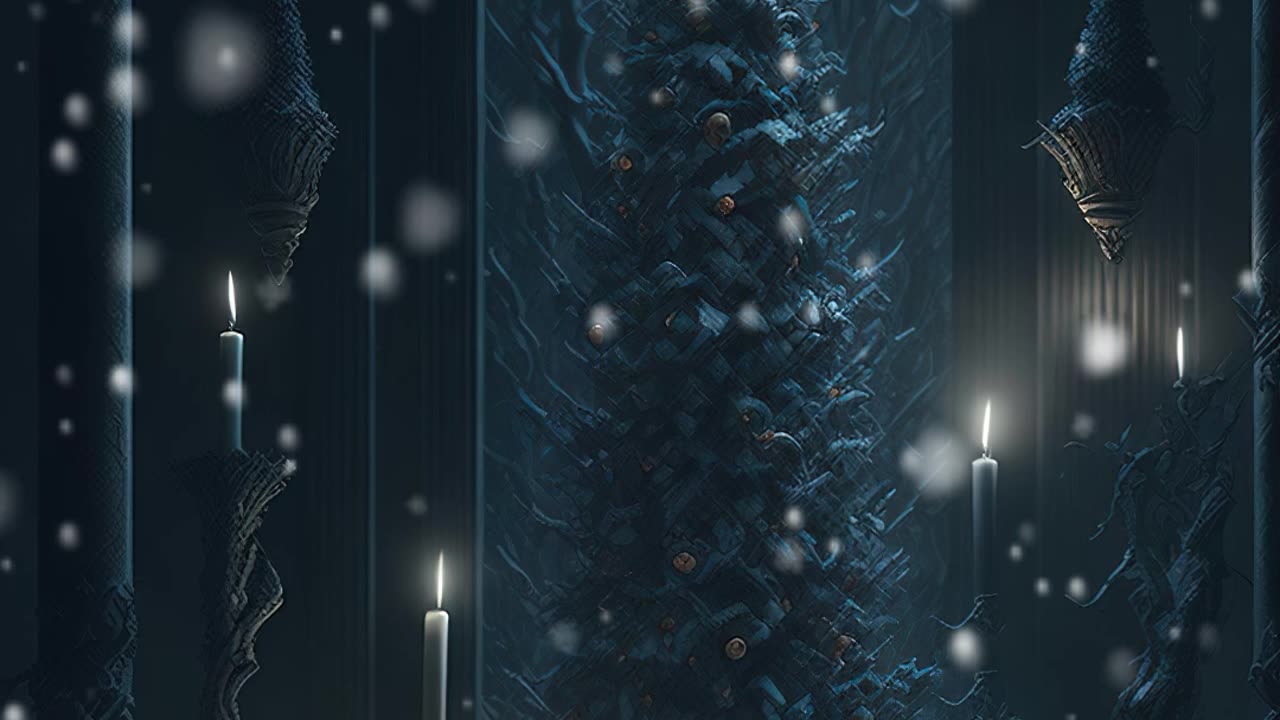 Dark Gothic Christmas | Snowfall | Snowing | Christmas Tree | AI Art