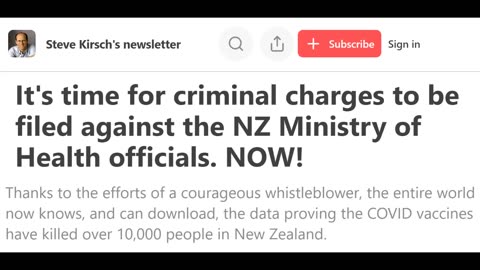 Steve Kirsch on the NZ whistleblower