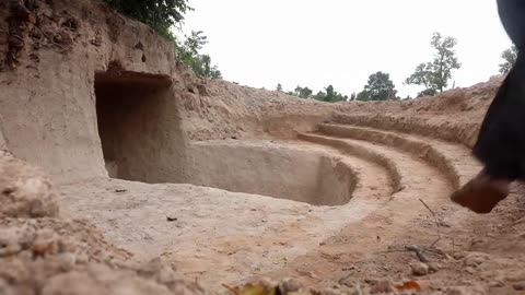 Build Mini waterfall swimming pool in front Secret House