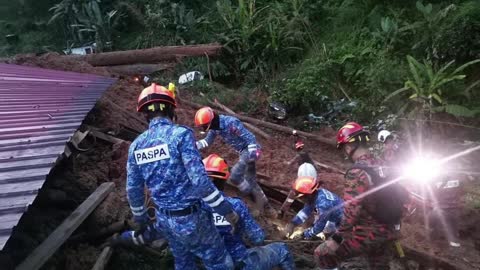 At least 12 killed and 22 missing after landslide in Malaysia