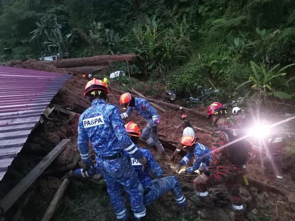 At least 12 killed and 22 missing after landslide in Malaysia