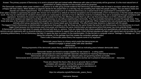 What is the purpose of democracy